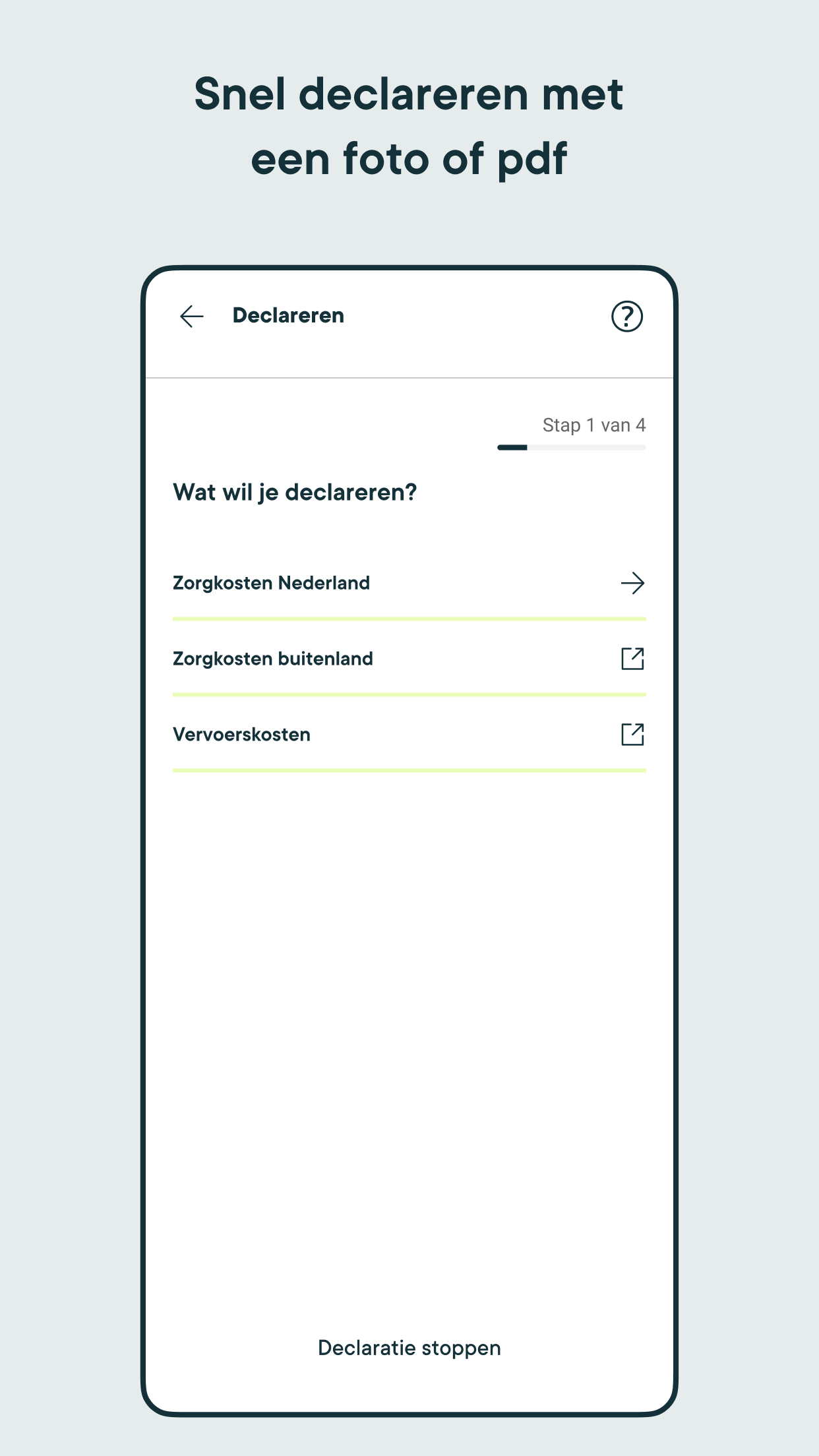 Snel declareren met een foto of pdf