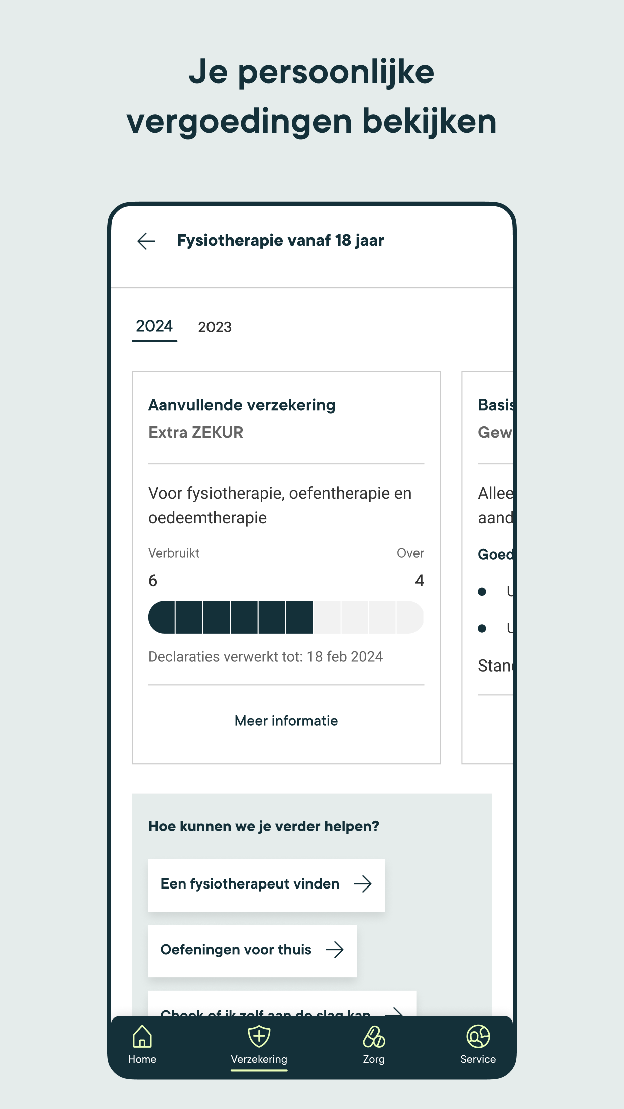 Je persoonlijke vergoedingen bekijken